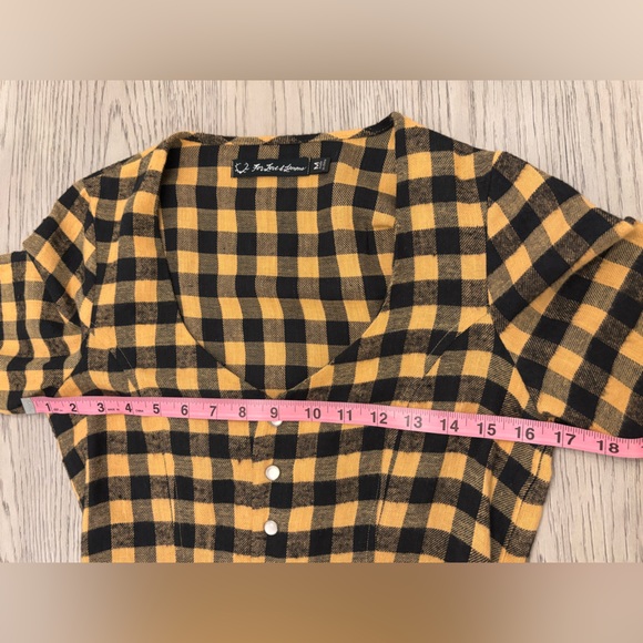 NWT For Love & Lemons Plaid Print V-Neck Open Back Romper Size M - Picture 7 of 12